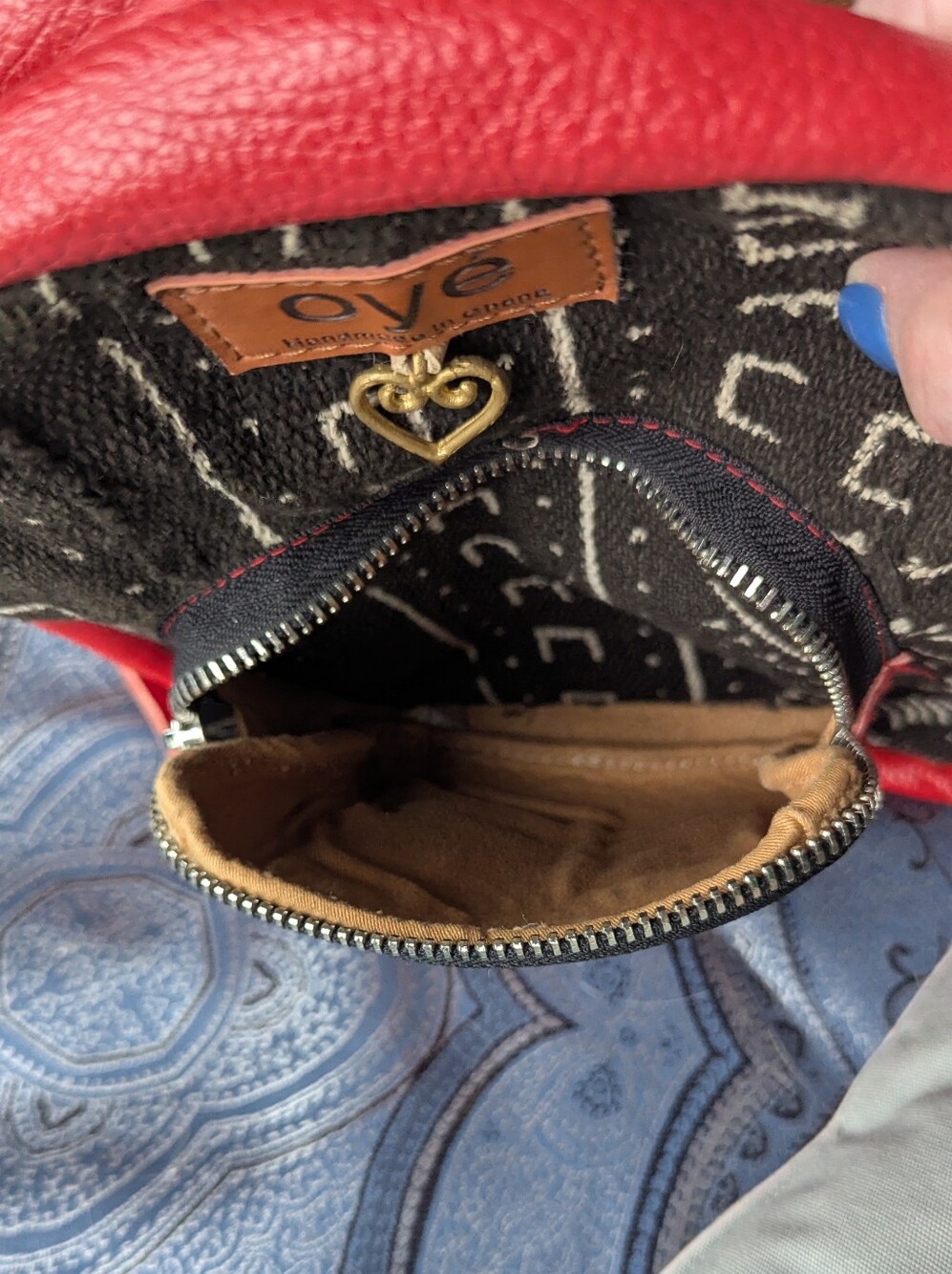 Handcrafted Ghana Small Red Leather Backpack - Picture 2 of 7